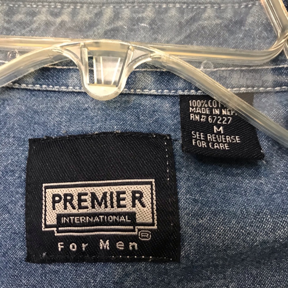 Premier International Mens blue Jean shirt.  Size M. NWOT! - Picture 4 of 4